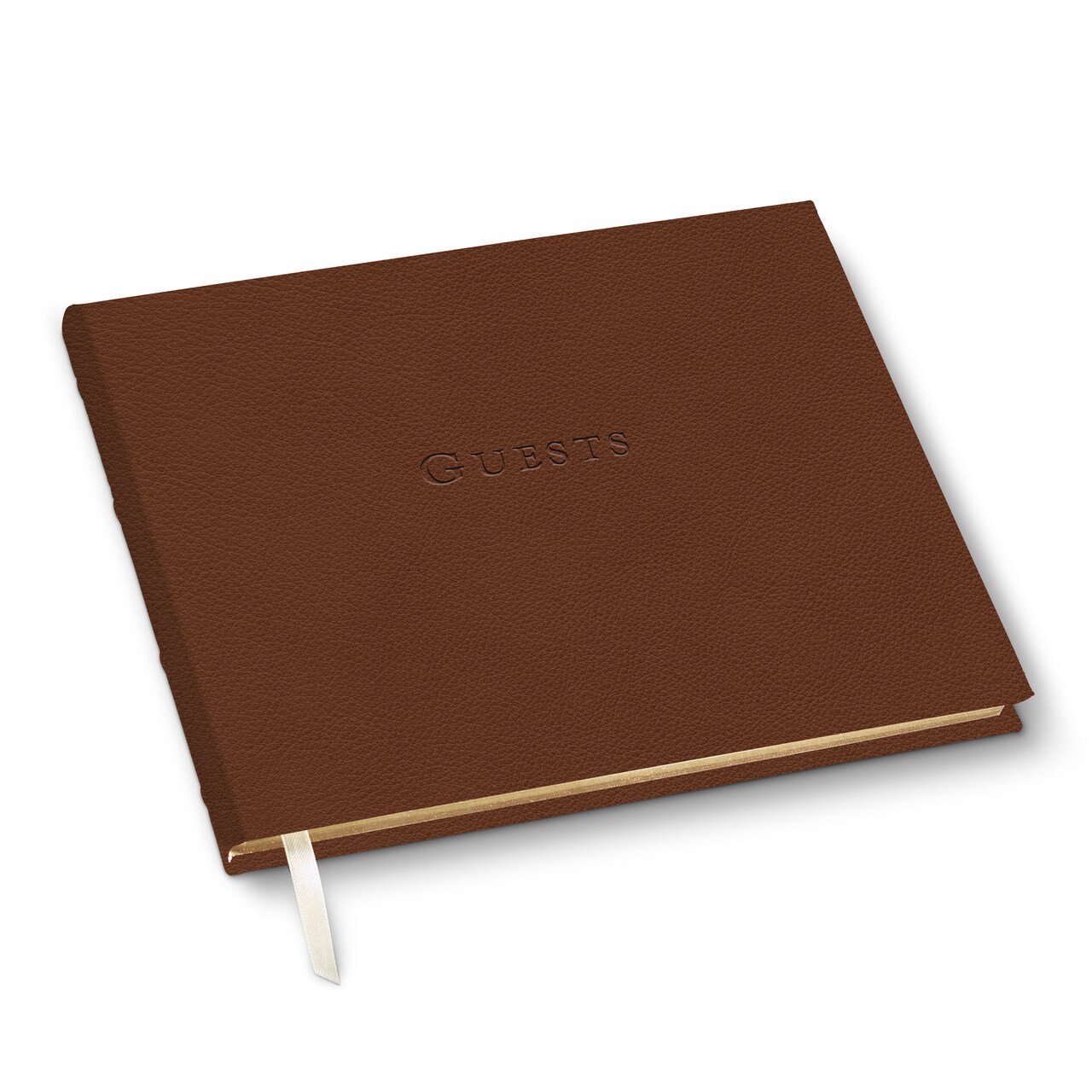 Gallery Leather Guest Book Special Events, add Photos, 192 Lined Pages, Bonded Leather, Hardcover, Gold-Gilded, Guestbook